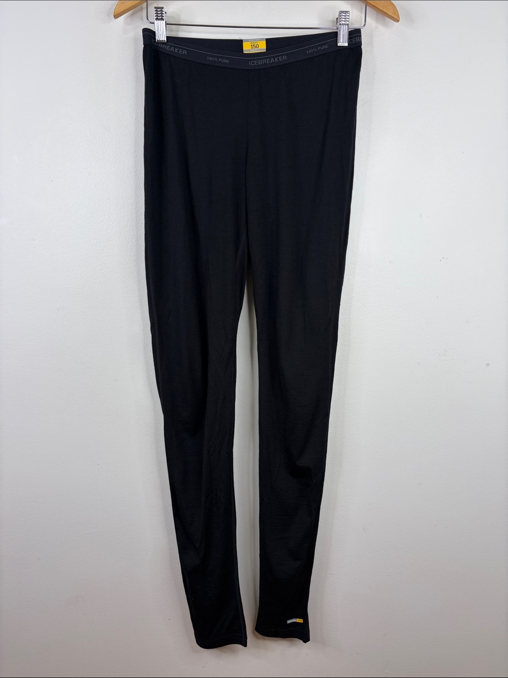Icebreaker Merino Wool Leggings Womens Large Black Base Layer BodyFit 150